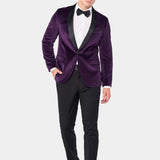 Regency Purple Velvet Shawl Lapel Tuxedo