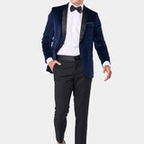 Navy Velvet Shawl Lapel Tuxedo