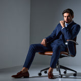 Medium Blue Plaid 3 Piece Suit