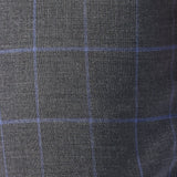Gray and Periwinkle Blue Window Pane 3 Piece Suit