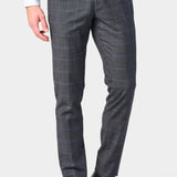 Gray and Periwinkle Blue Window Pane 3 Piece Suit