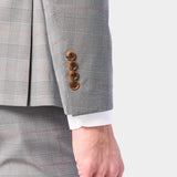 Gray and Rust Glenn Plaid 3 Piece Suit
