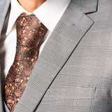 Gray and Rust Glenn Plaid 3 Piece Suit