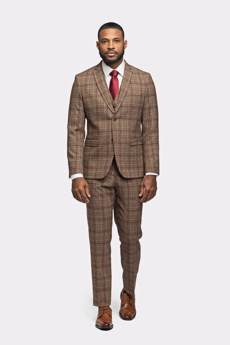 plaid dress shirt with suit Gray Plaid Suit with Light Blue Shirt