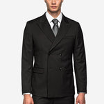 Classic Black Double Breast Suit - MenSuits