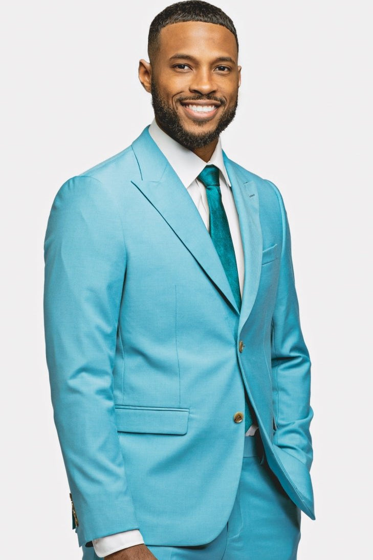 Turquoise 2 Button Suit - MenSuits