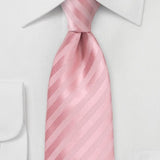 Peony Pink Narrow Striped Necktie