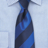 Royal Blue and Navy Repp&Regimental Striped Necktie