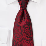 Bordeaux Floral Paisley Necktie