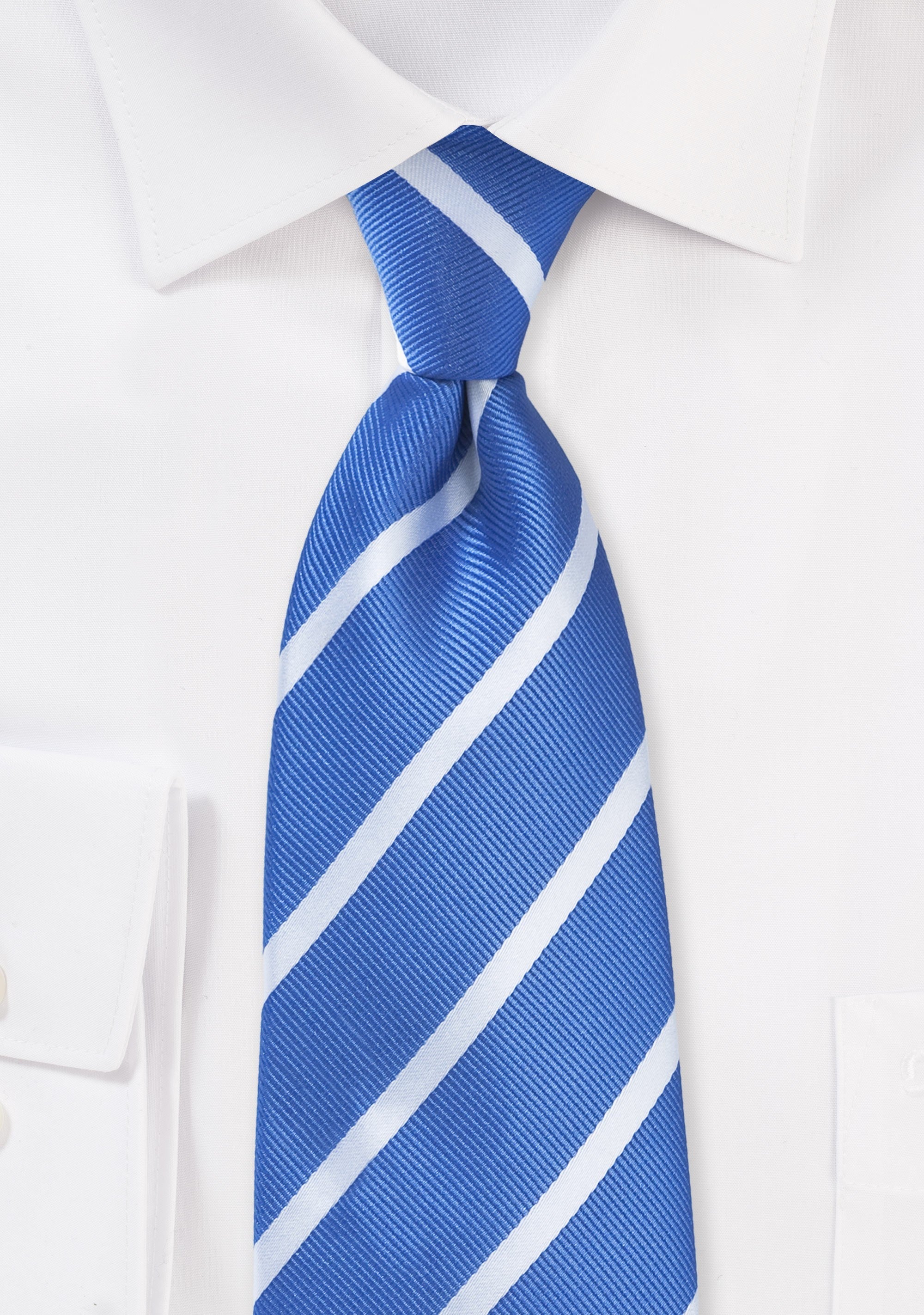 Riveria Blue and White Narrow Striped Necktie