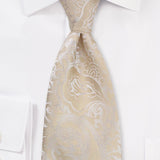 Champagne Floral Paisley Necktie