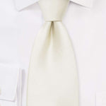 Cream Solid Necktie - MenSuits