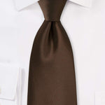 Chocolate Solid Necktie - Mens Suits