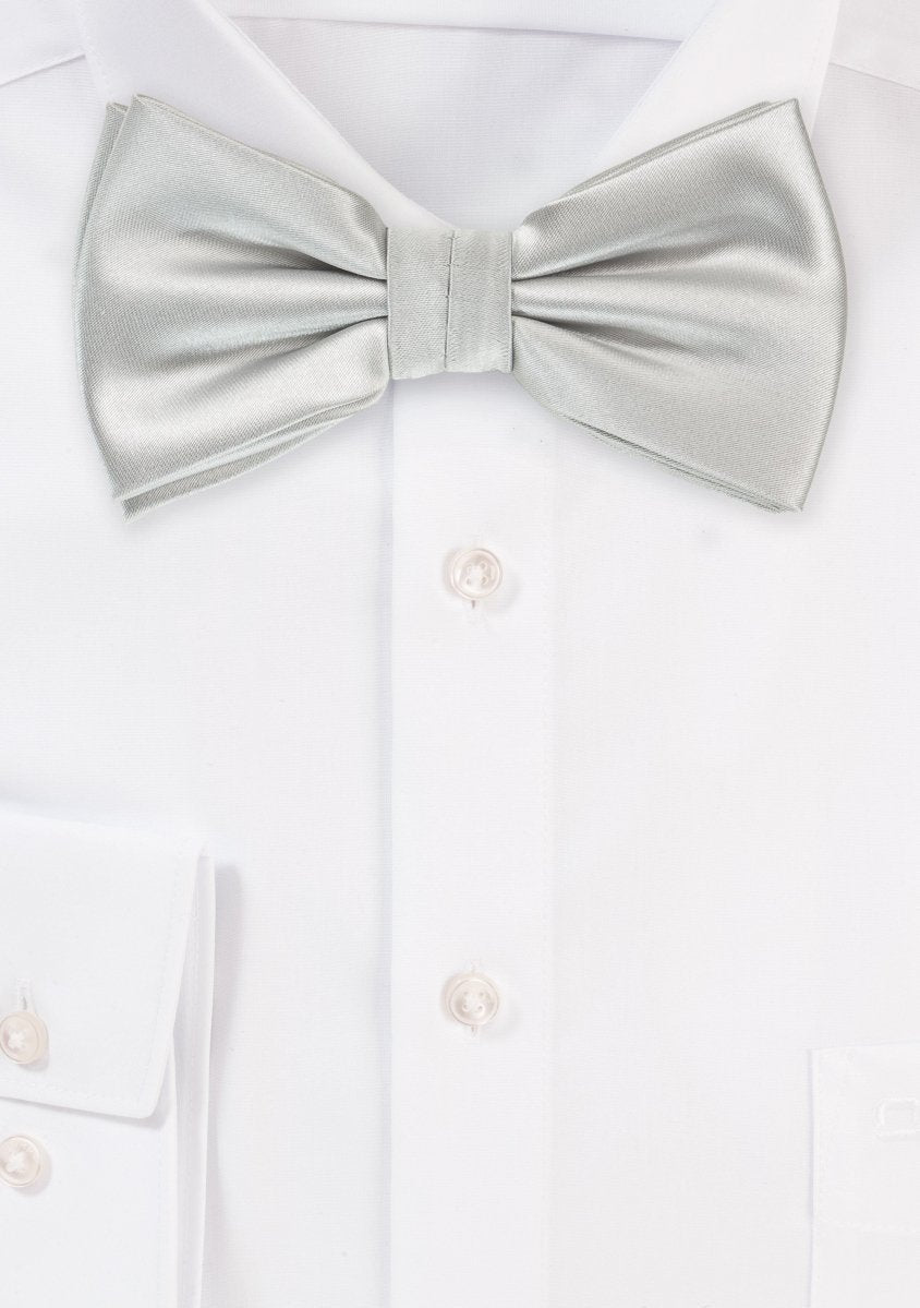 Light Silver Solid Bowtie - MenSuits