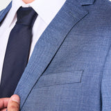 Blue Sharkskin 2 Button Suit
