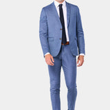Blue Sharkskin 2 Button Suit