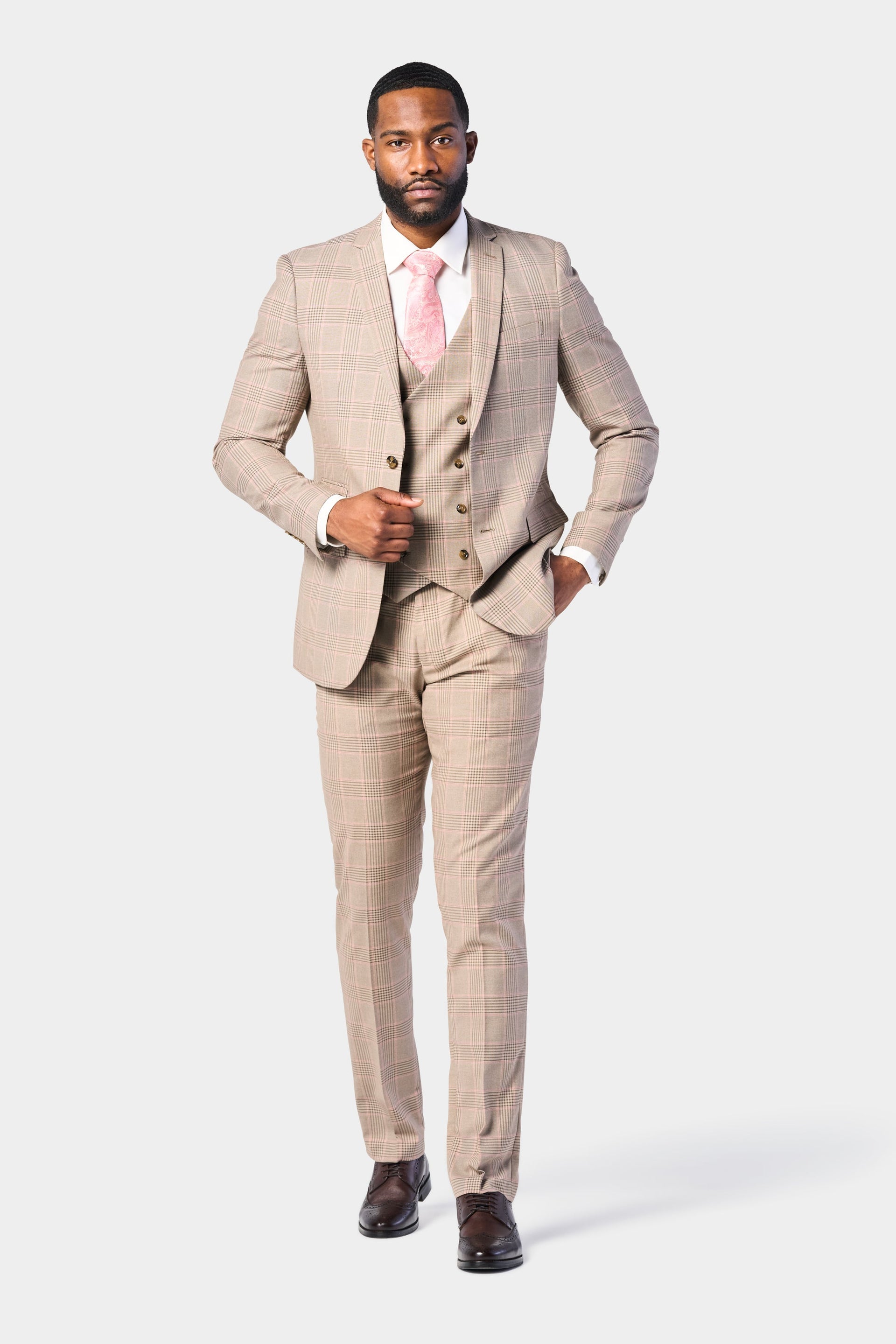 light pink dress suit Formal Work Pants Suit Light Pink V-Neck Long Sleeve Blazer Set-chiclody   CHICLODY
