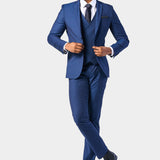 Medium Blue Diamond Texture 3 Piece Suit