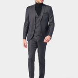 Gray and Black Mini Check 3 Piece Suit