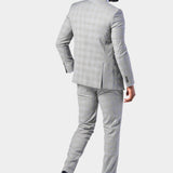 Gray and Blue Glenn Plaid 3 Piece Suit