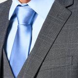 Medium Gray and Lt. Blue 3 Piece Suit
