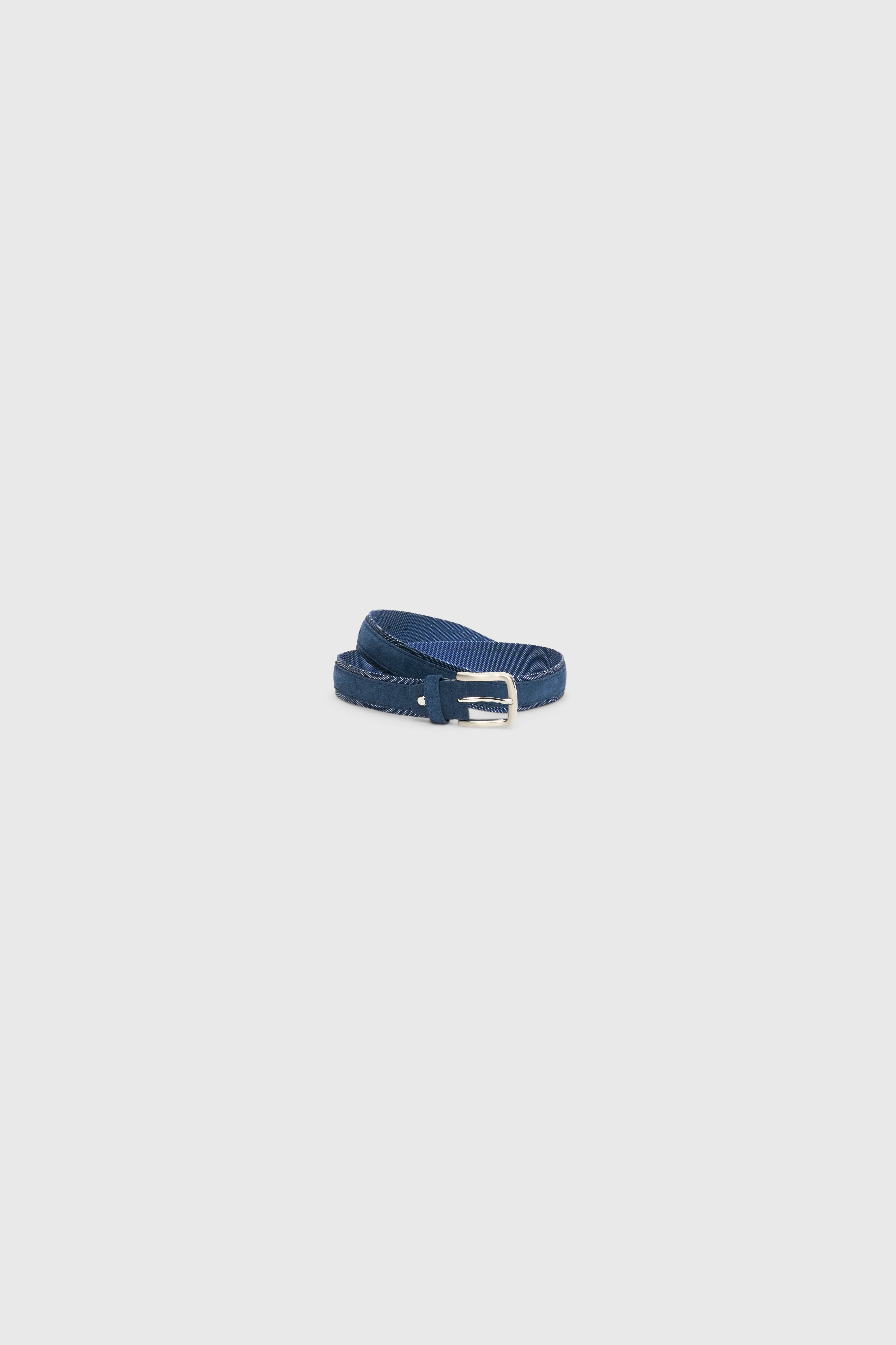 Navy Suede & Fabric Belt