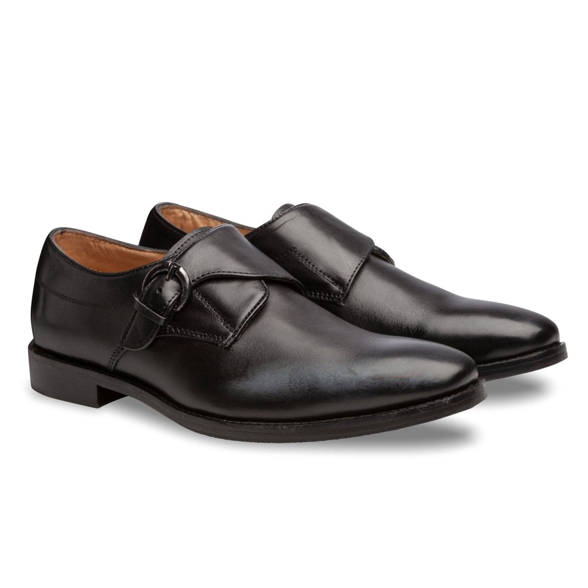 Black Monk Strap Shoes - MenSuits