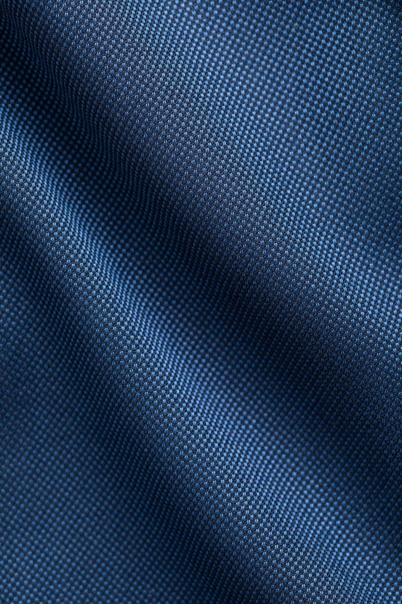 Blue Tickweave 2 Button Suit - MenSuits