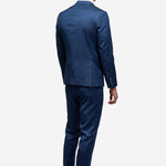 Blue Tickweave 2 Button Suit - MenSuits