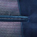 Blue Tickweave 2 Button Suit - MenSuits