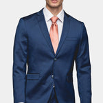 Blue Tickweave 2 Button Suit - MenSuits