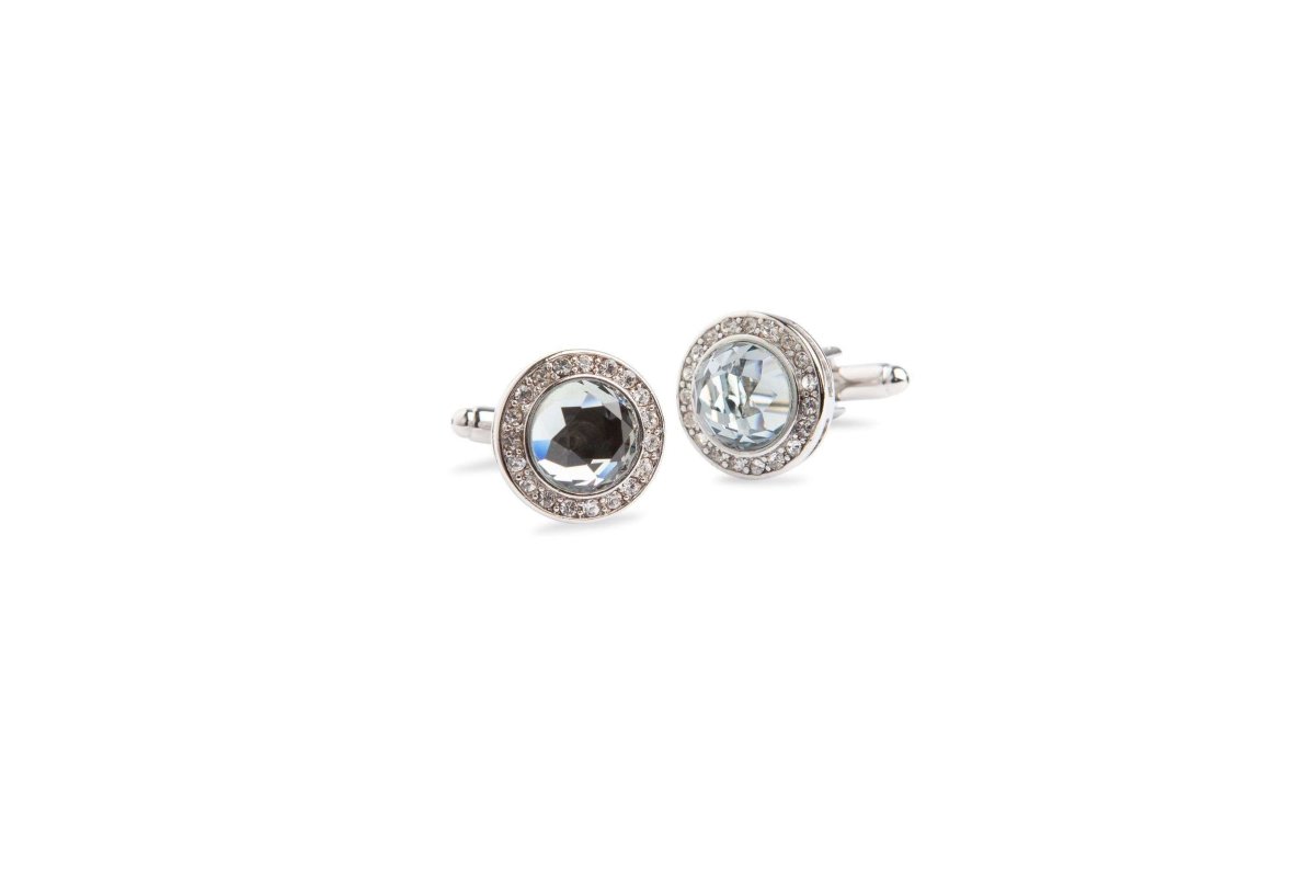 Denim Blue Crystal Cufflinks - MenSuits