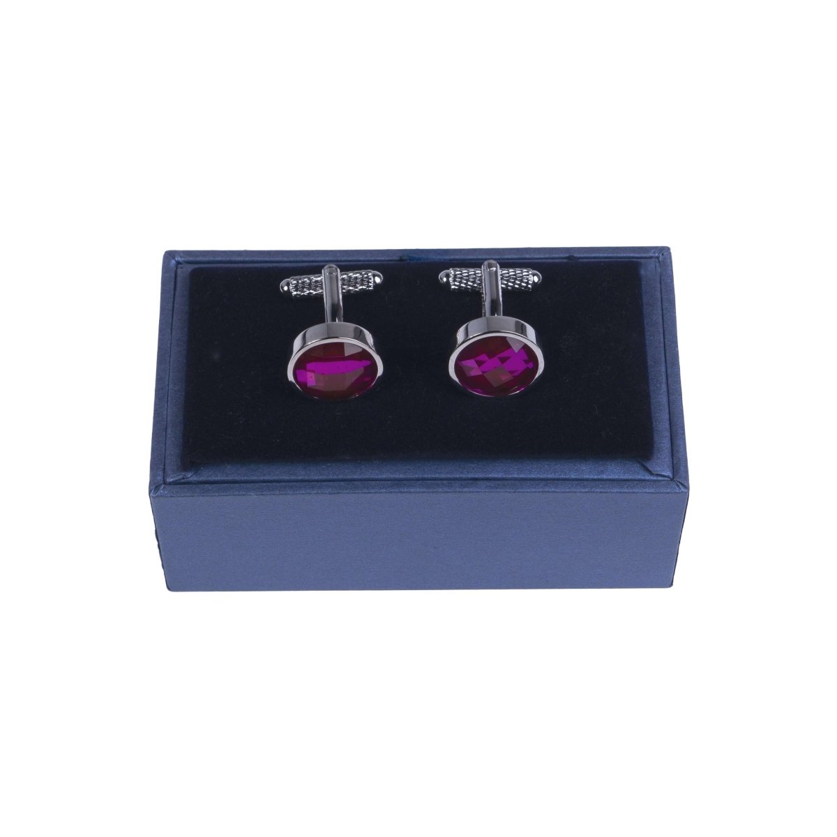 Fuschia Crystal Cufflinks - MenSuits