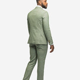 Light Green Tweed 3 Piece Suit - MenSuits