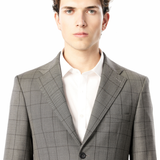 Gray Tonal Windowpane 2-Button Suit