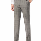 Gray Tonal Windowpane 2-Button Suit