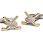 Silver and Gold Golf Cufflinks - MenSuits