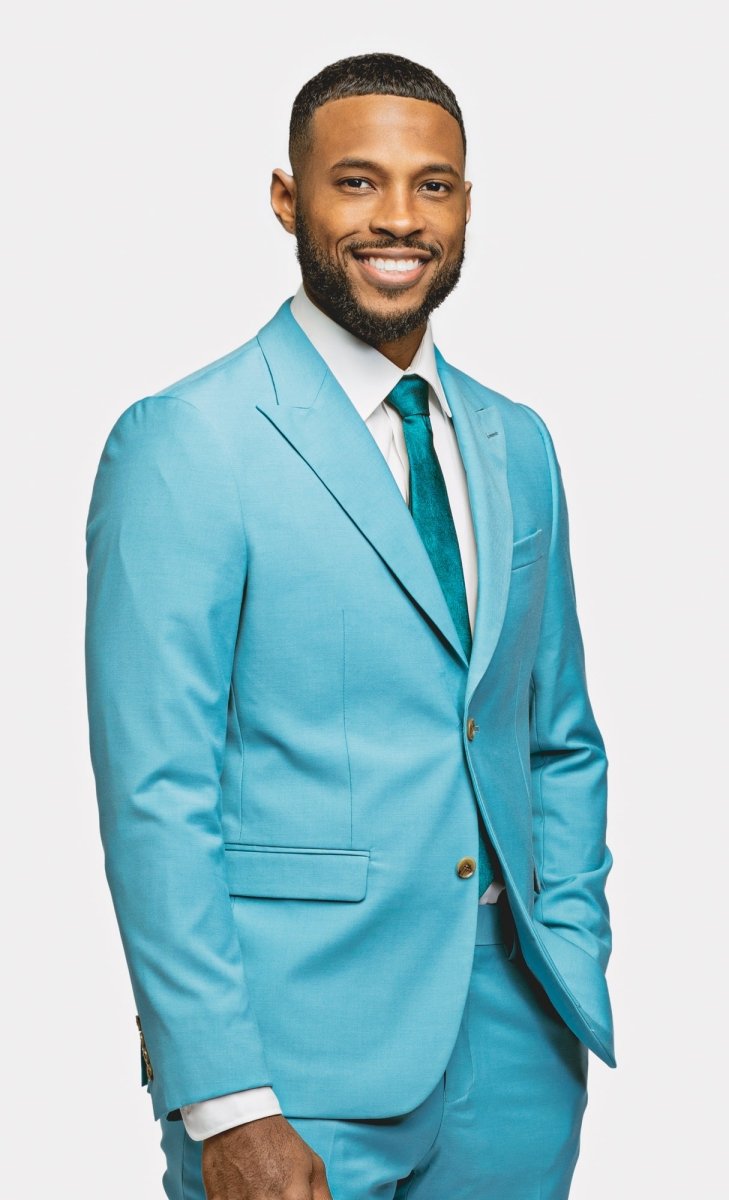 Turquoise 2 Button Suit - MenSuits