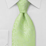 Pistachio Floral Paisley Necktie