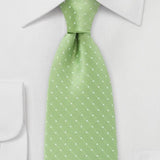 Soft Green Polka Dot Necktie