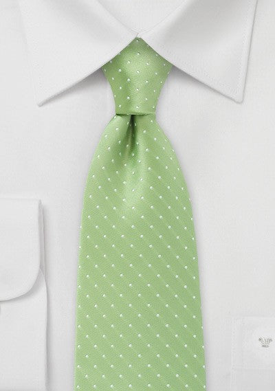 Soft Green Polka Dot Necktie