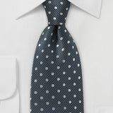 Steel-Silver Polka Dot Necktie
