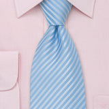 Powder Blue Narrow Striped Necktie