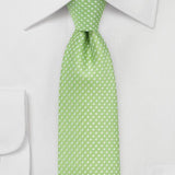 Spring Green Pin Dot Necktie