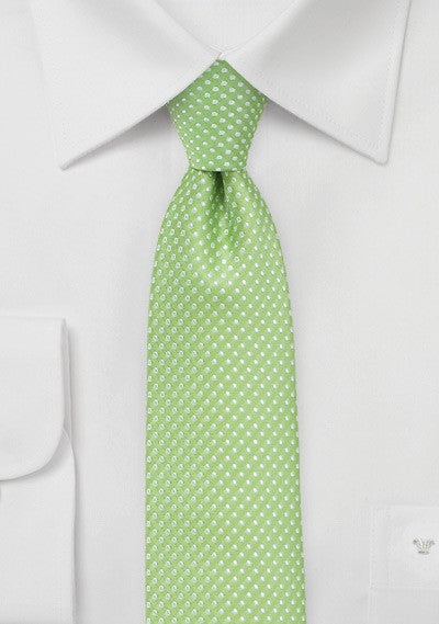Spring Green Pin Dot Necktie