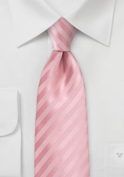 Peony Pink Narrow Striped Necktie