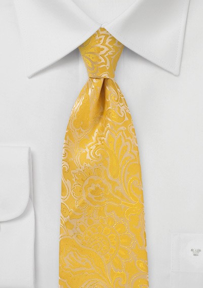 Lemon Floral Paisley Necktie