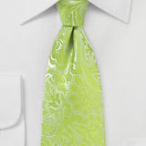Lime Floral Paisley Necktie