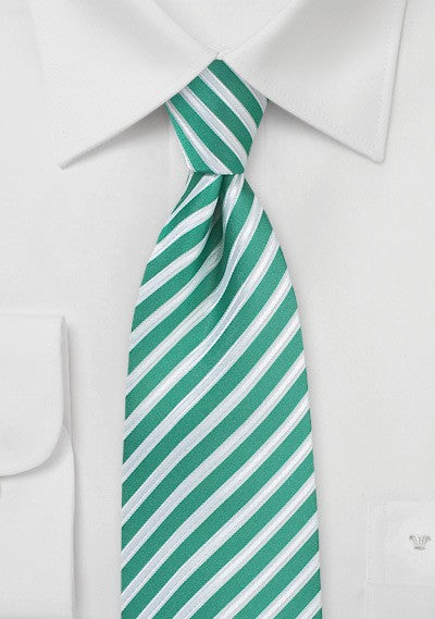 Sea Green Summer Striped Necktie