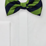Citrus Green and Navy Repp&Regimental Striped Bowtie